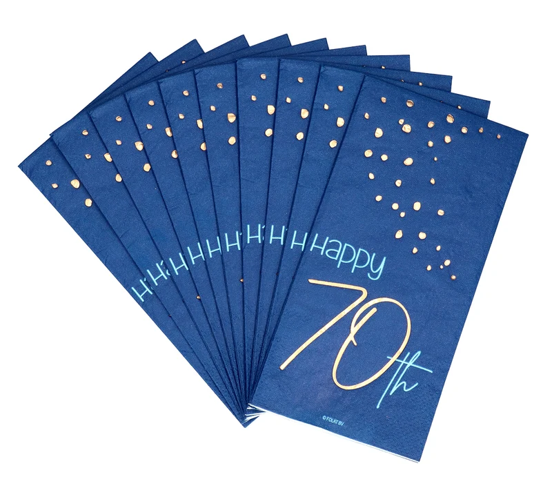 Servietten zum 70 Geburtstag Elegant True Blue - 10 Stk.
