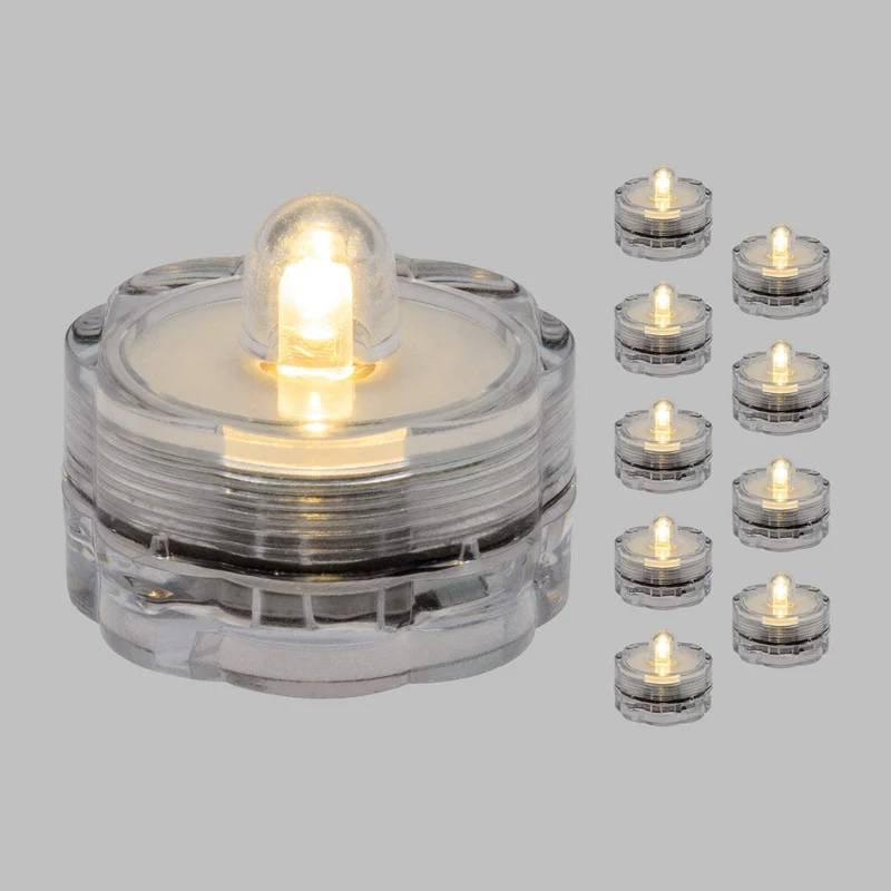 LED Teelichter Set 10er Pack für außen warmweiß
