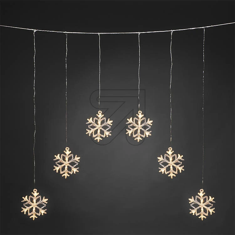 LED Lichtervorhang mit Schneeflocken 48 ww LED für innen & außen