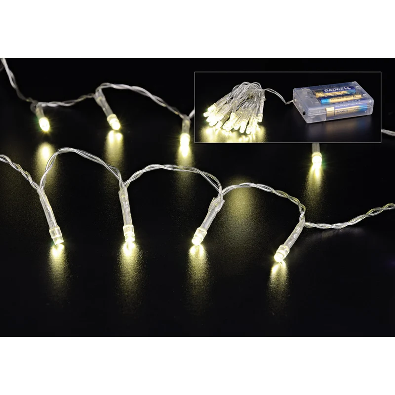 LED - Lichterkette 20er batteriebetrieben in warmweiß für innen
