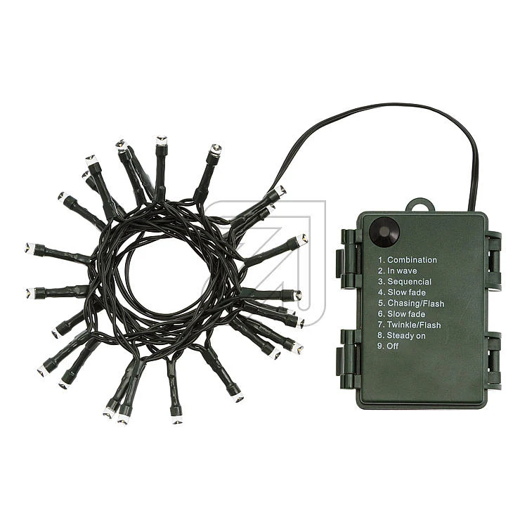 LED-Lichterkette 24 flg. ww mit Steuerbox und batteriebetrieb
