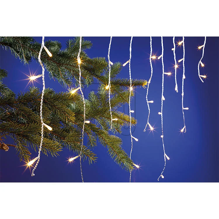 EGB LED-Eisregen-Lichterkette 180 LED transp. Kabel für innen und außen