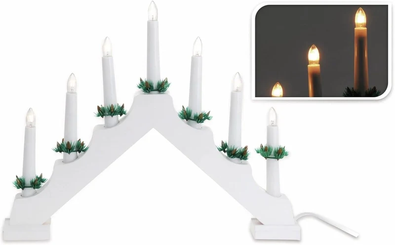 Weihnachtsleuchter 7 warmweiße LEDs batteriebetrieben