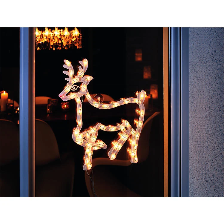 LED Fensterbild Renntier