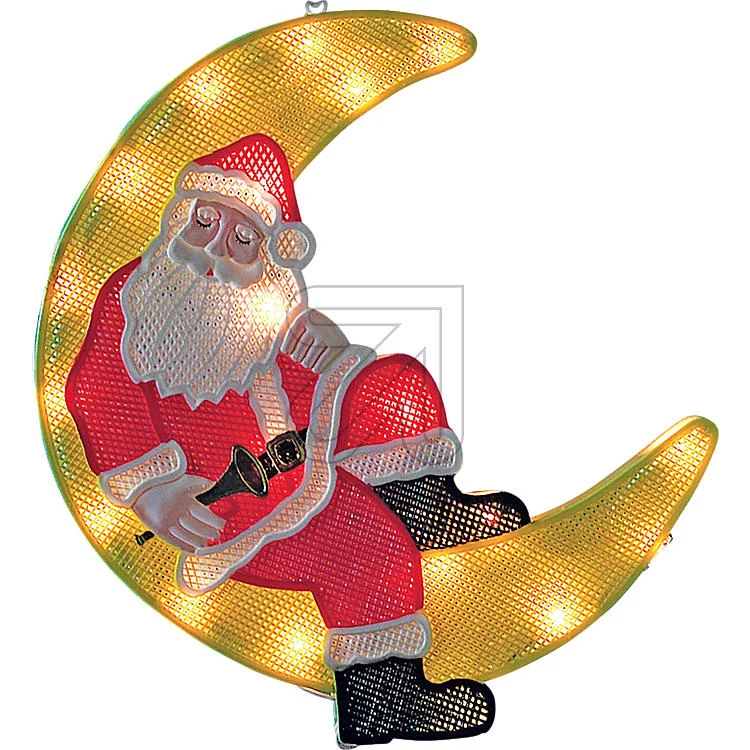 LED Fensterbild Weihnachtsmann im Mond