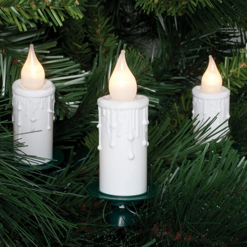LED-Lichterkette Schaftkerzen 20-flammig mit 40 warmweißen LEDs