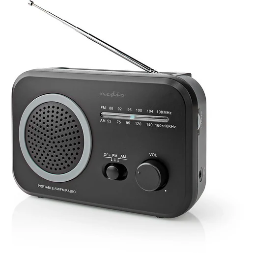 Nedis Radio im Taschenformat RDFM1330GY schwarz Batterie/Netz