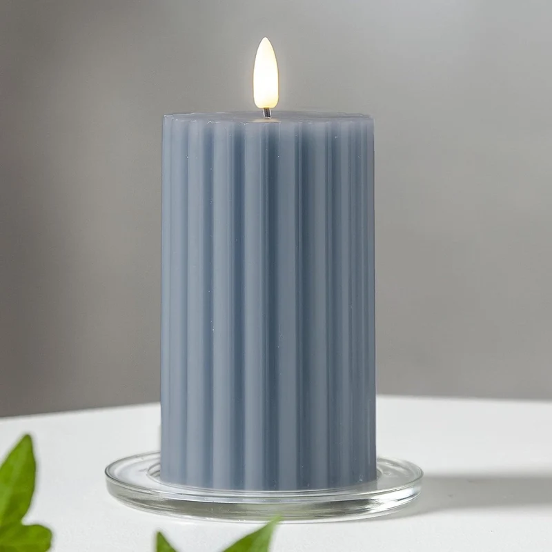 LED Echtwachskerze 1 flammig Flamme Stripe batteriebetrieb