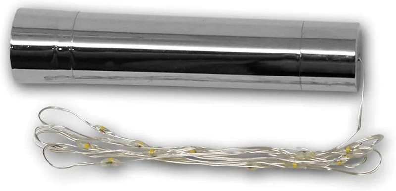 EGB LED-Lichterkette in Korkenform 15 fl. ww mit Timer silberner Draht batterie betrieben