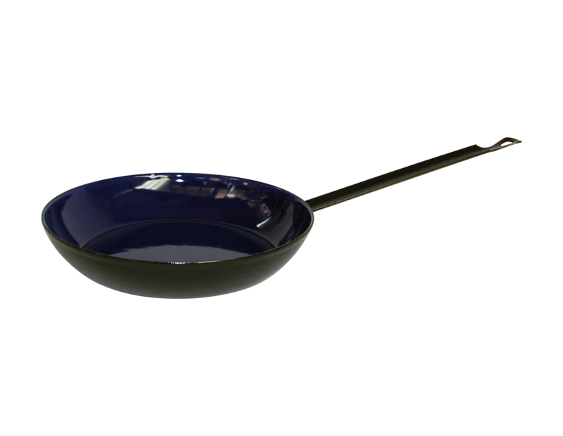 Bauernpfanne mit Stiel Ø 30cm Schwarz/Kobaltblau Emaille