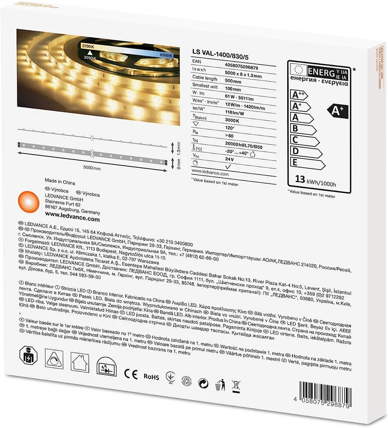 LEDVANCE LED-Module flexibel, LED STRIP VALUE-1400, LS VAL-1400/830/5