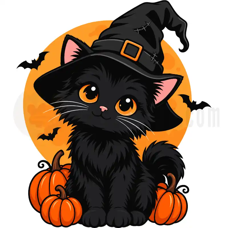 Black Cat And Pumpkins - Tasse