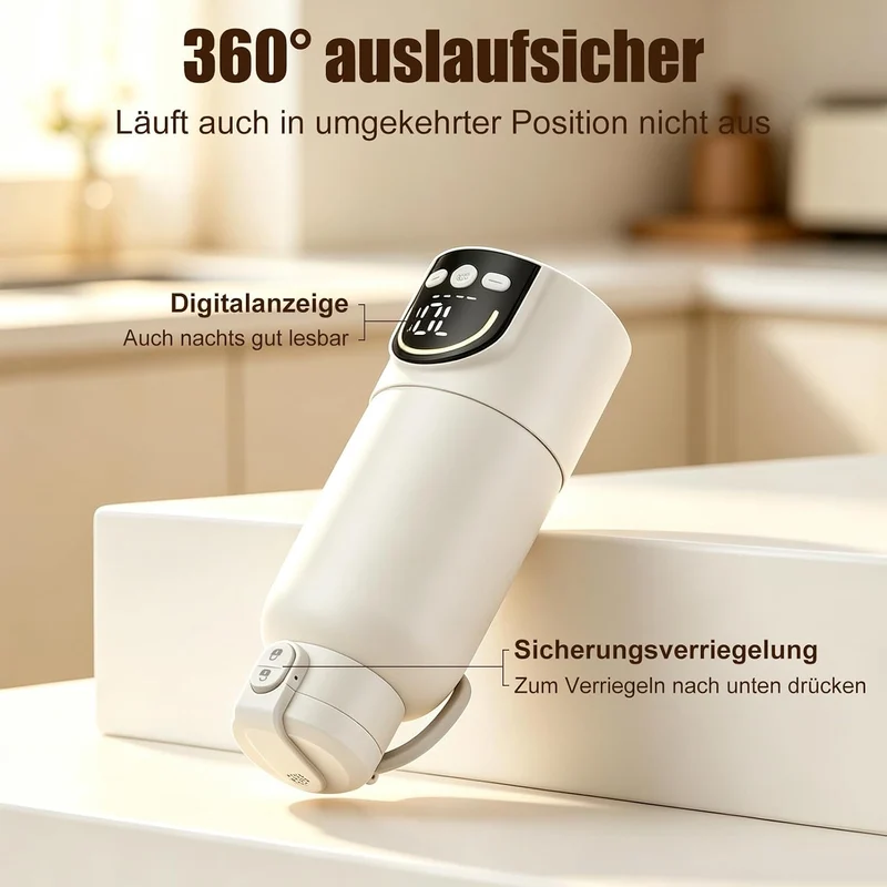 Tragbarer Flaschenwärmer Baby für Unterwegs,500ml Schnelles Aufheizen