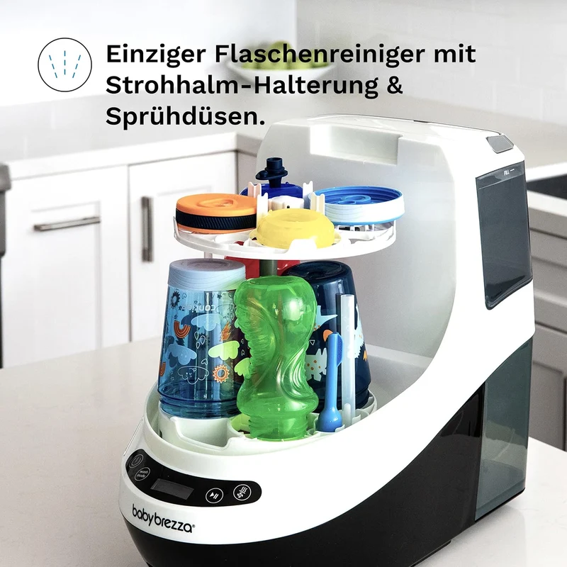 Baby Brezza Bottle Washer Pro Classic mit Strohhalm-Einsatz, schwarz