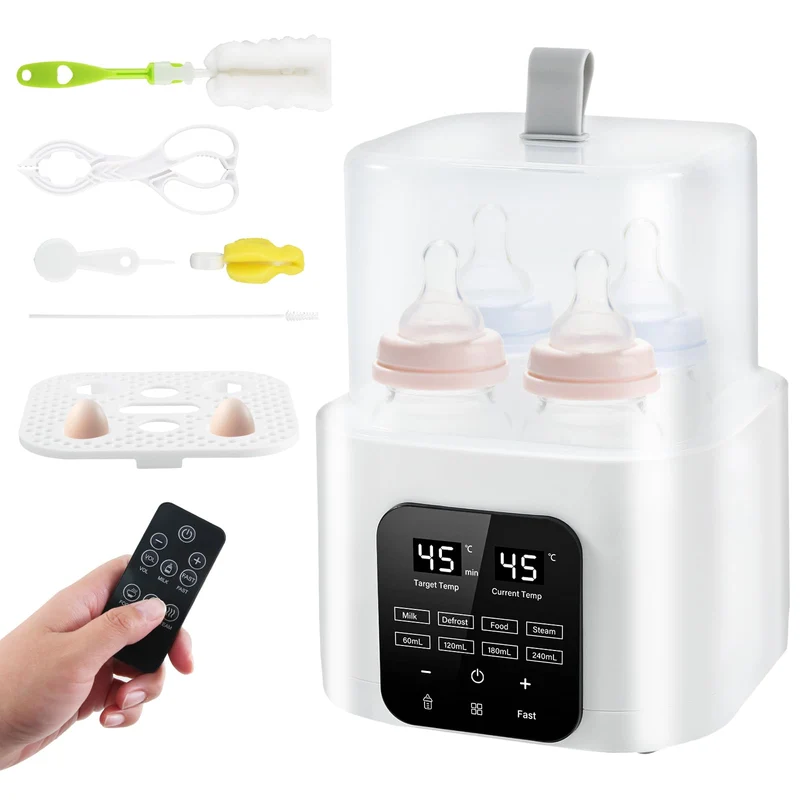 Flaschenwärmer Baby, LCD-Display und Fernbedienung, Passend für 4 Flaschen