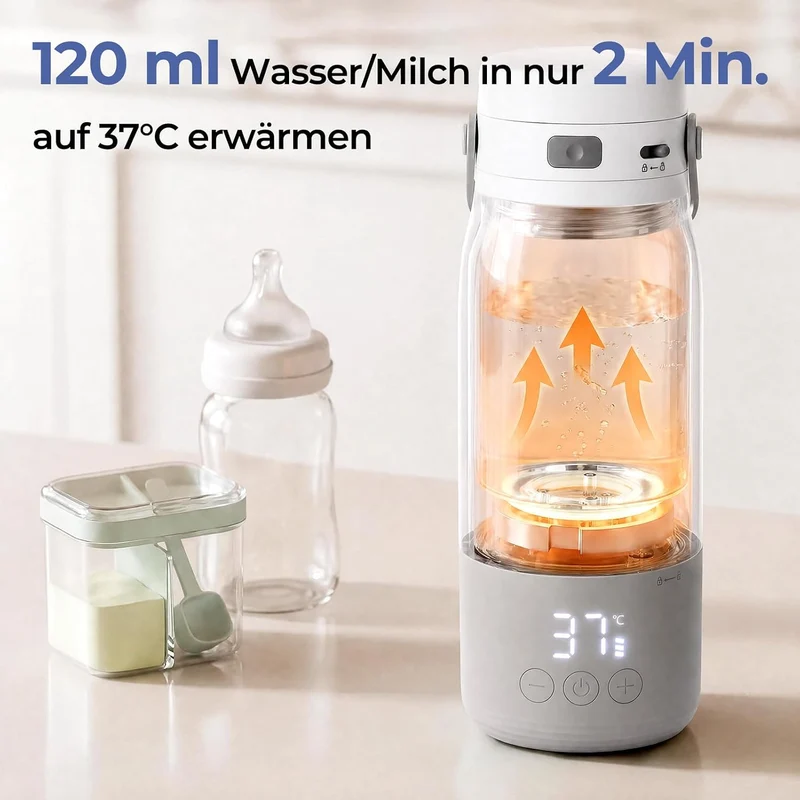 HAUSPROFI Flaschenwärmer Baby Kabellos, 12000mAh Akku