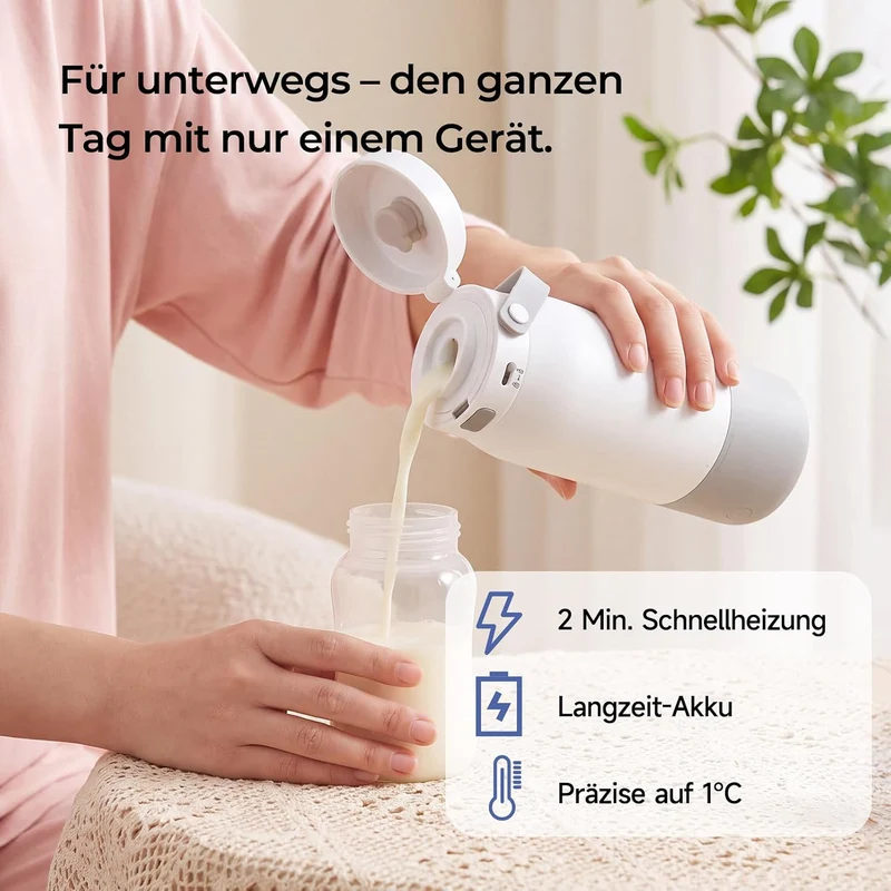 HAUSPROFI Flaschenwärmer Baby Kabellos, 12000mAh Akku