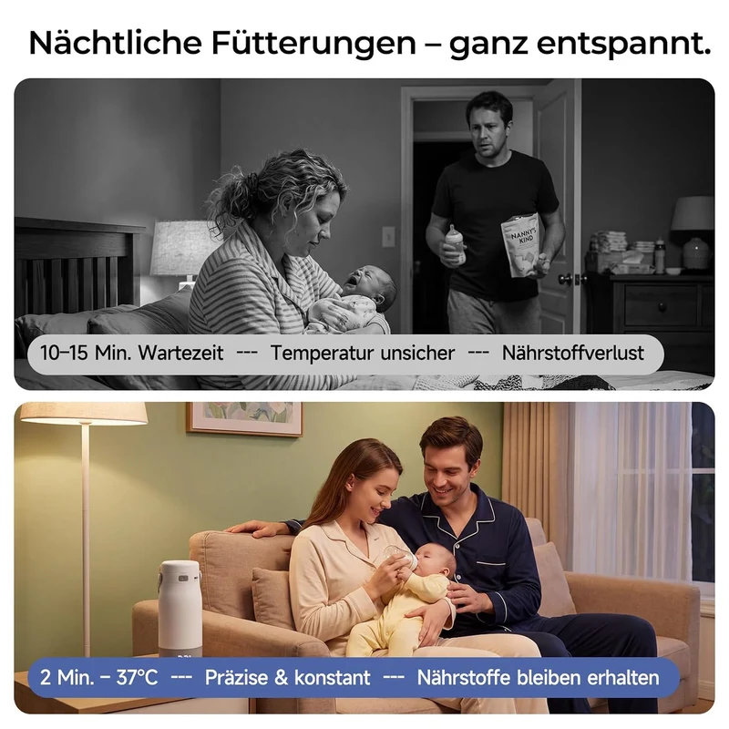 HAUSPROFI Flaschenwärmer Baby Kabellos, 12000mAh Akku
