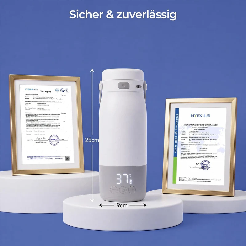HAUSPROFI Flaschenwärmer Baby Kabellos, 12000mAh Akku