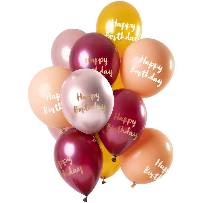 Luftballon 12 Stück aus Latex Happy Birthday 33cm