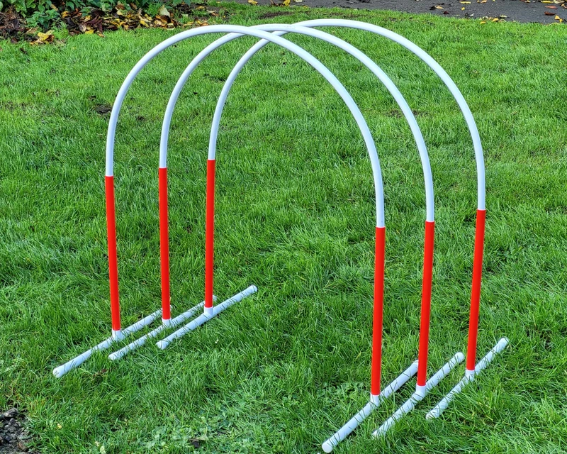 Generisch 3 X NADAC Hoopers Bogen mit Ständer (rot), VDH Konform, Fun-Hoopers