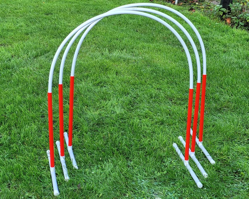 Generisch 3 X NADAC Hoopers Bogen mit Ständer (rot), VDH Konform, Fun-Hoopers