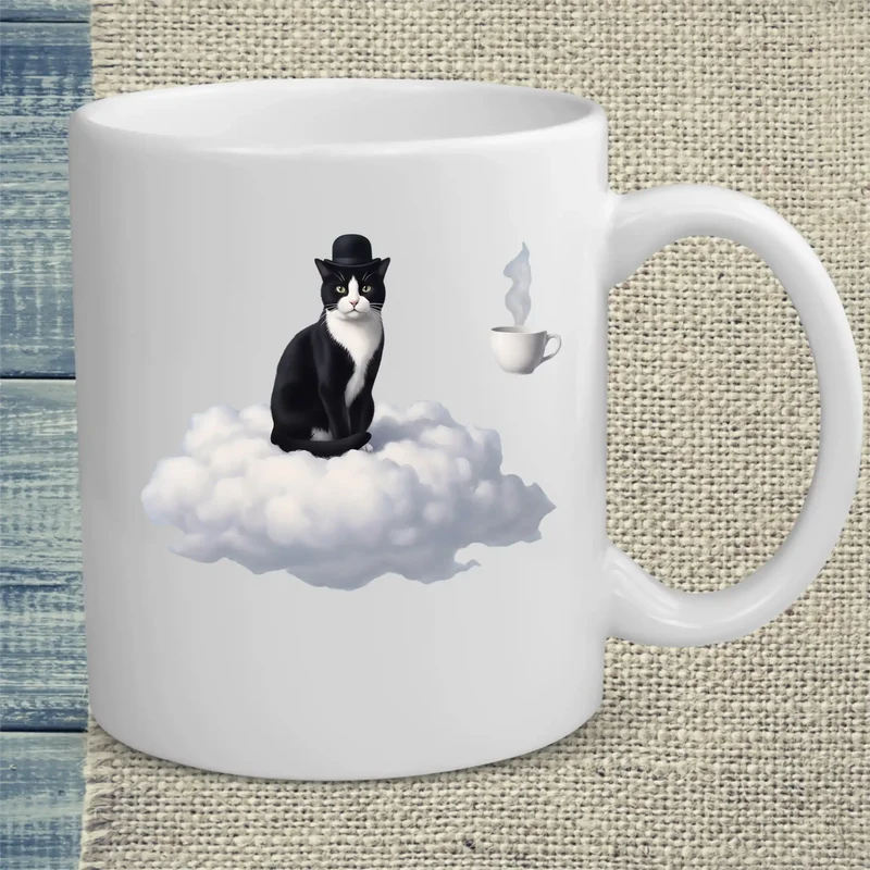 Magritte Surreal Cat - Tasse