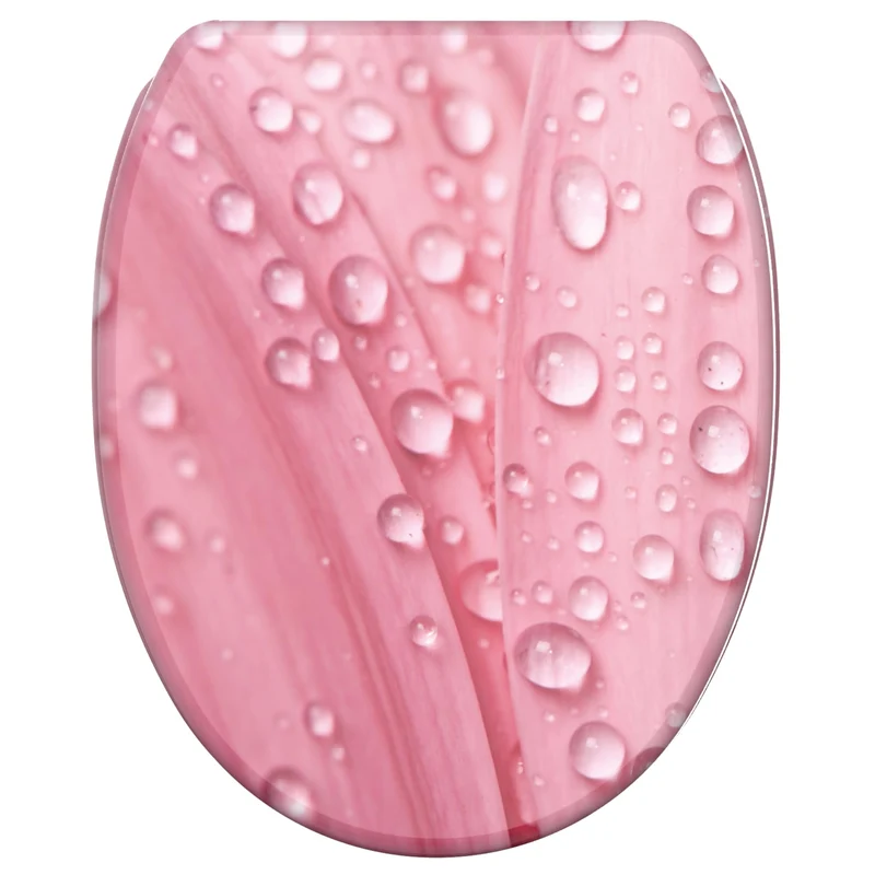 Sanilo WC Sitz mit Absenkautomatik & Quick-Release aus Holz, Pink Flower, Pink Flower