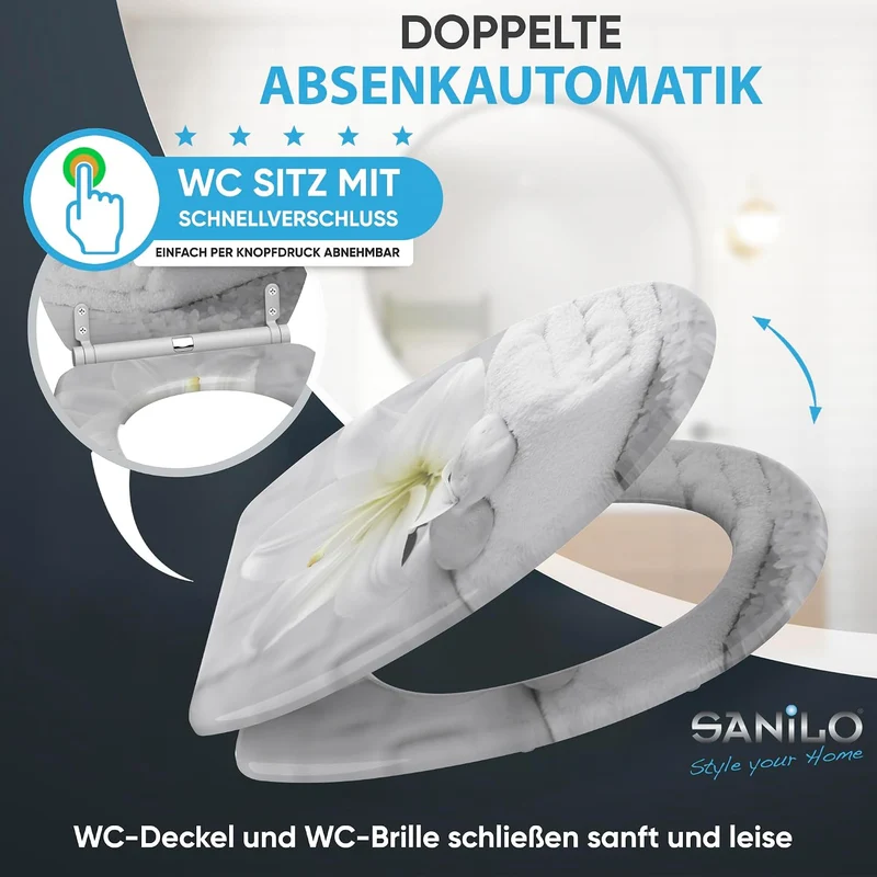 Sanilo WC Sitz mit Absenkautomatik & Quick-Release aus Holz, Good Feeling