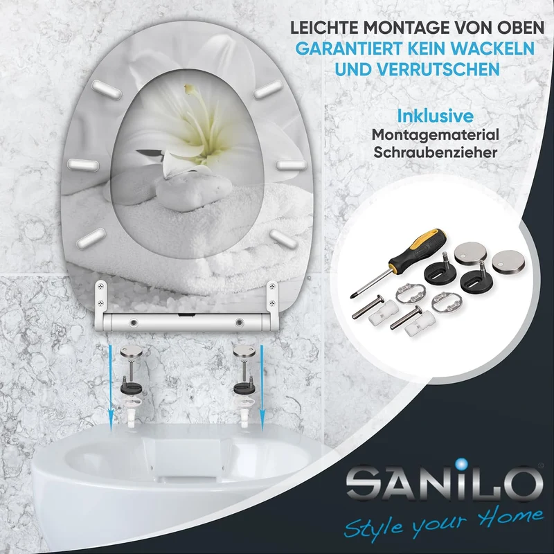 Sanilo WC Sitz mit Absenkautomatik & Quick-Release aus Holz, Good Feeling
