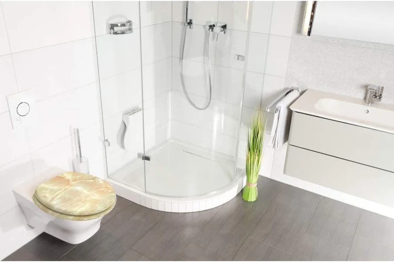 Sanilo WC Sitz mit Absenkautomatik & Quick-Release aus Holz, Marmor Natur