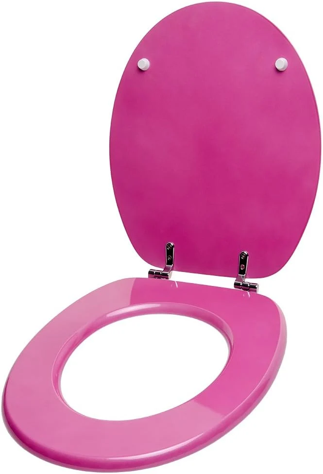 Sanilo WC Sitz ohne Absenkautomatik, einfache Montage, Holz, Glitzer Pink, Glitzer Pink