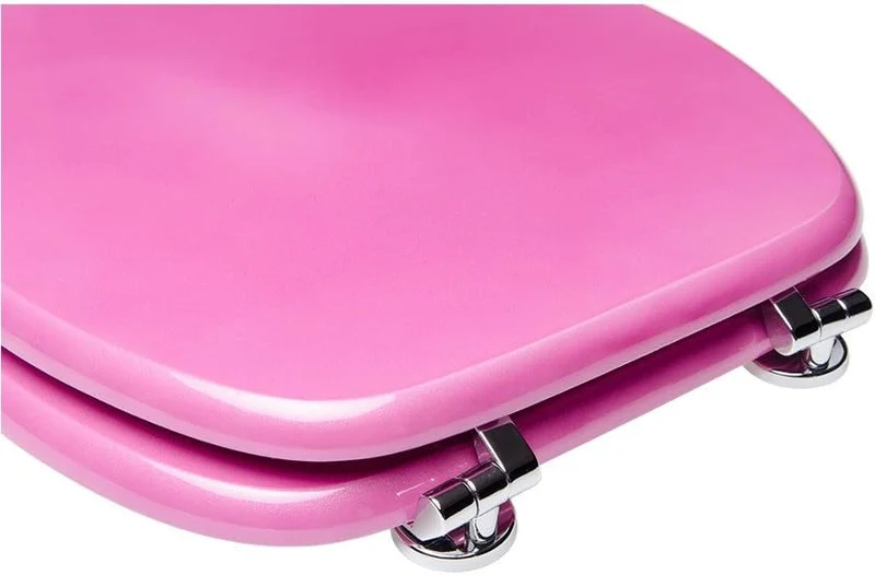 Sanilo WC Sitz ohne Absenkautomatik, einfache Montage, Holz, Glitzer Pink, Glitzer Pink