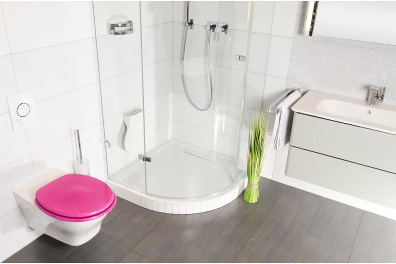 Sanilo WC Sitz ohne Absenkautomatik, einfache Montage, Holz, Glitzer Pink, Glitzer Pink