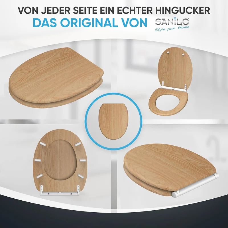 Sanilo WC Sitz mit Absenkautomatik & Quick-Release aus Holz, Holz