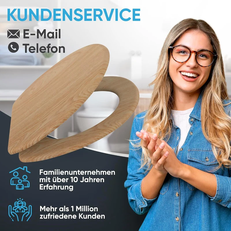 Sanilo WC Sitz mit Absenkautomatik & Quick-Release aus Holz, Holz