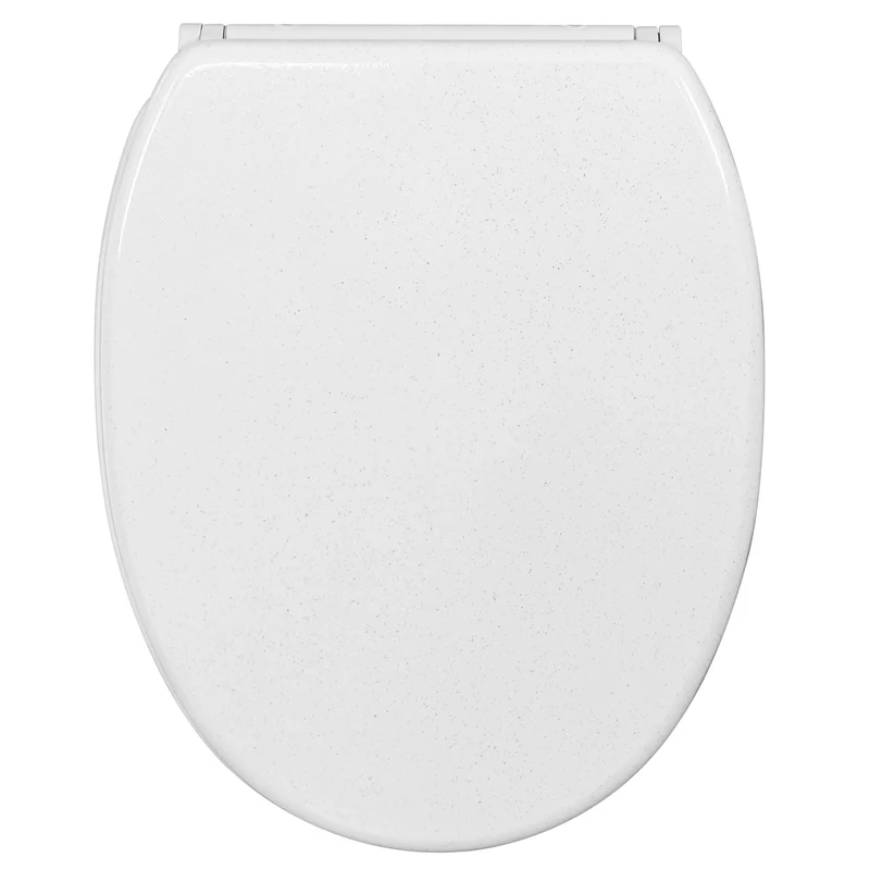 Sanilo WC Sitz mit Absenkautomatik & Quick-Release aus Holz, Glitzer Weiss