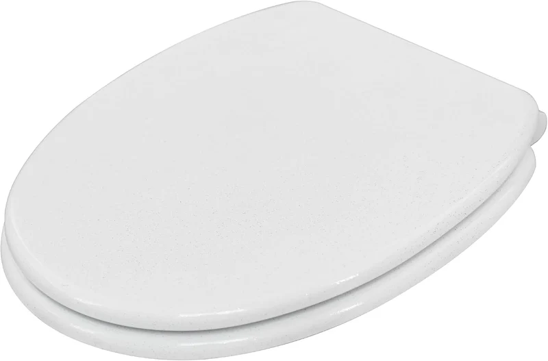Sanilo WC Sitz mit Absenkautomatik & Quick-Release aus Holz, Glitzer Weiss