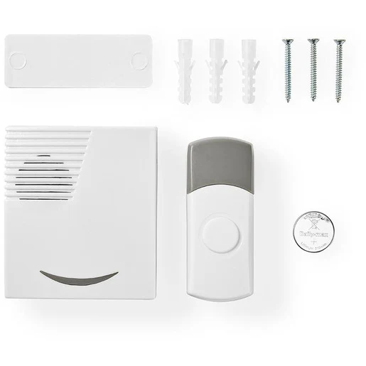 Nedis Drahtloses Türlingel Set DOORB211WT 36 Melodien IP44 Reichweite 300m 80 dB