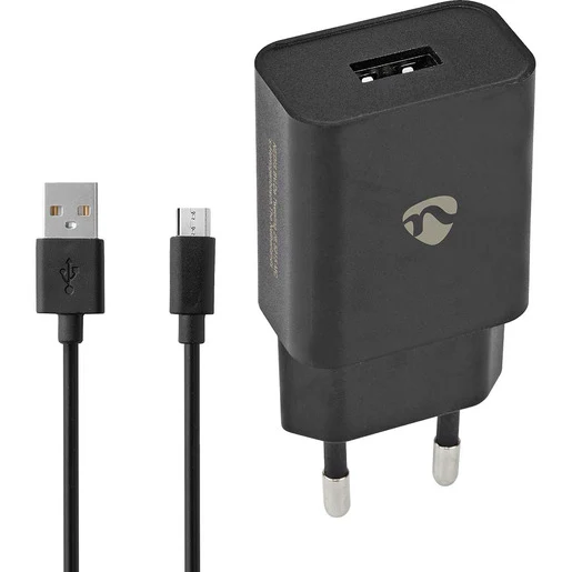Nedis USB-Netzladegerät USB A 1A 5W mit Kabel ansteckbar 1m
