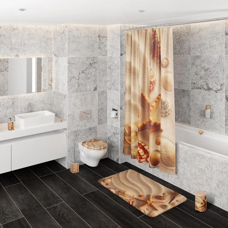 Sanilo Badezimmer Set, Seifenspender und WC Bürste mit Motiv, grosse Auswahl, Klobürste ohne Bohren,