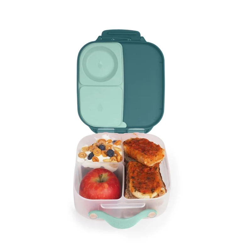 b.box Mini Brotdose für Kinder mit Fächern | Bento Box, 3 Fächer (2 Auslaufsicher) | Lunchbox für Ge