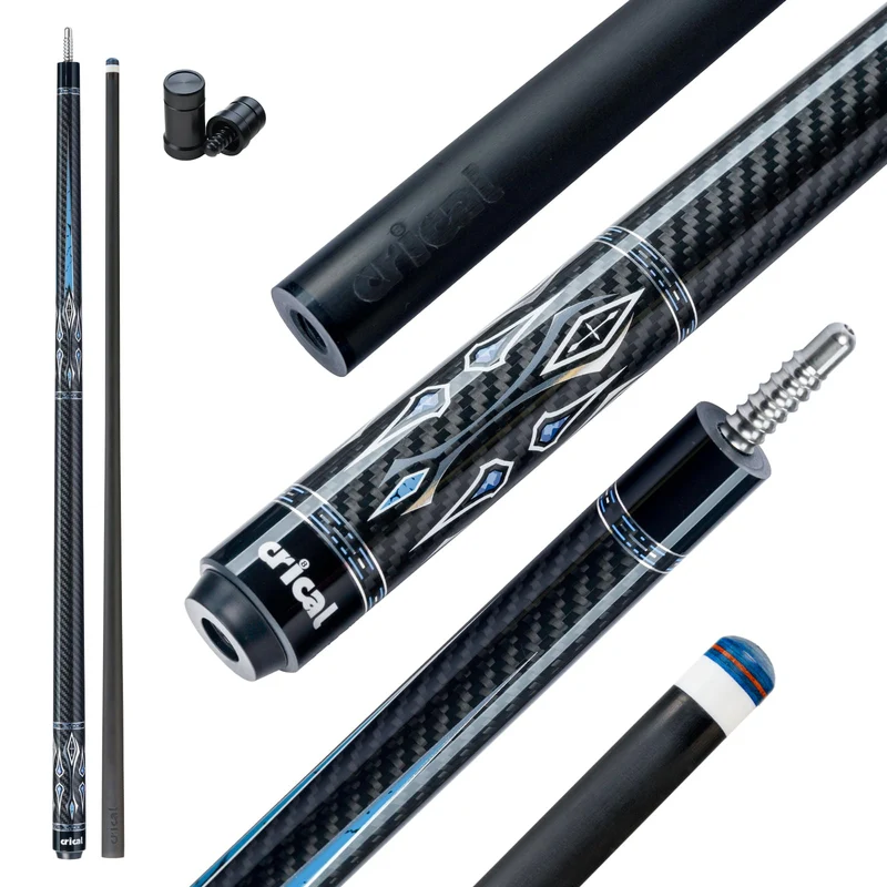 CRICAL Carbonfaser Pool Queue, 58 Zoll Low Deflection 019-CL-04-Blue Black, 019-CL-04-Blue Black