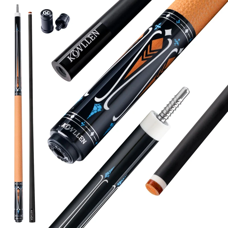 KONLLEN Billardqueue aus Carbonfaser, 147cm, professionelles Billardqueue für Erwachsene, Vollcarbon