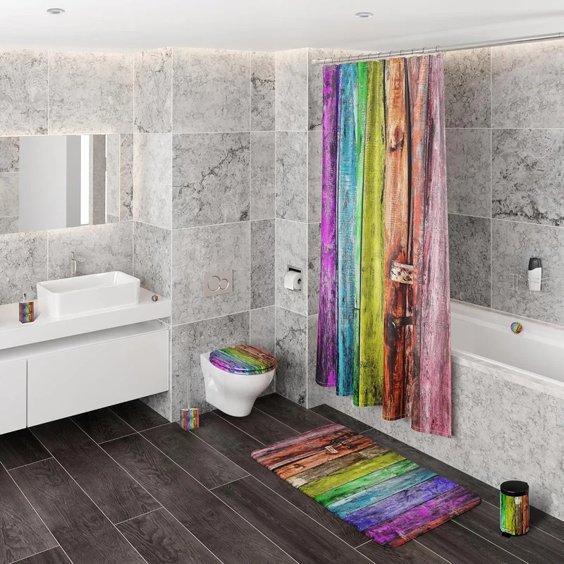 Sanilo WC Sitz ohne Absenkautomatik, einfache Montage, aus Holz, Rainbow, Rainbow