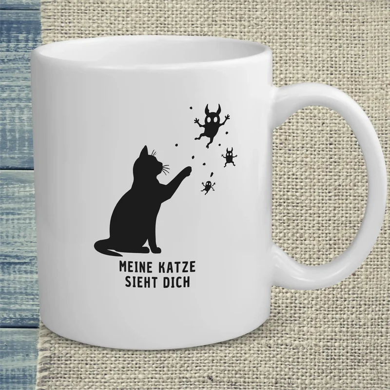 Meine Katze sieht dich - Tasse