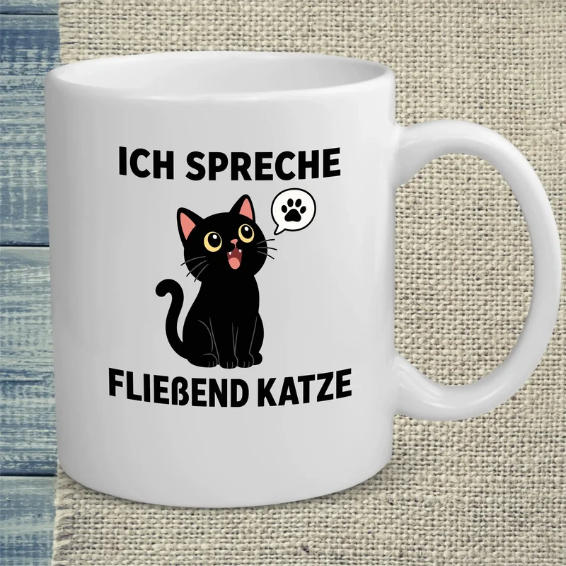 Fließend Katze - Tasse