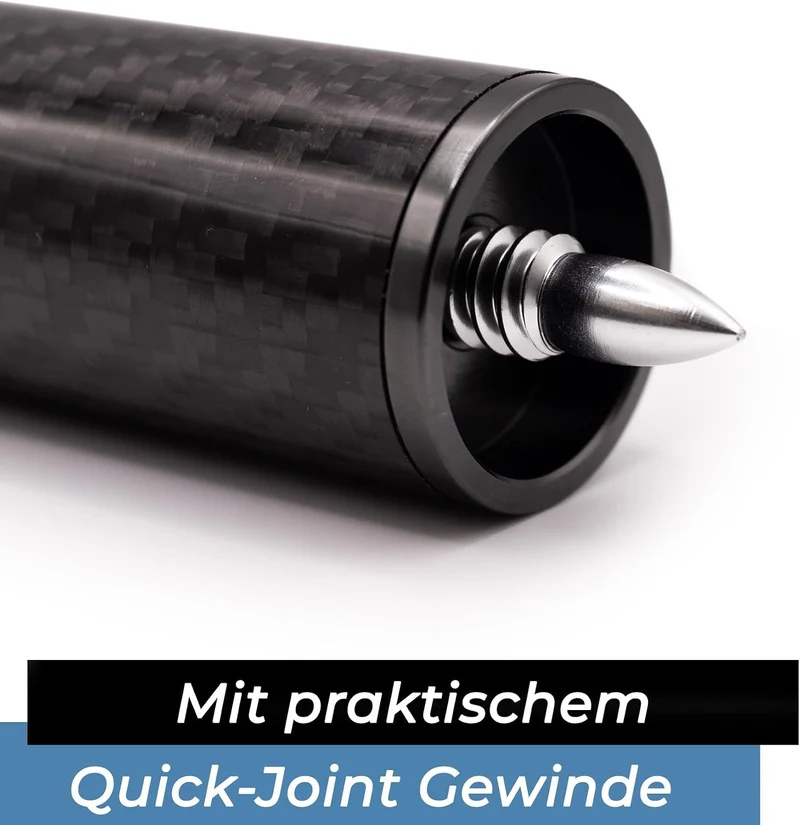 Robertson Billardqueue Verlängerung für R-Serie aus Carbon, Quick Joint, Extension Länge 20 cm für M