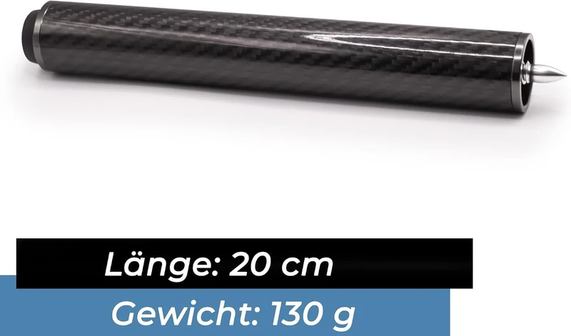 Robertson Billardqueue Verlängerung für R-Serie aus Carbon, Quick Joint, Extension Länge 20 cm für M