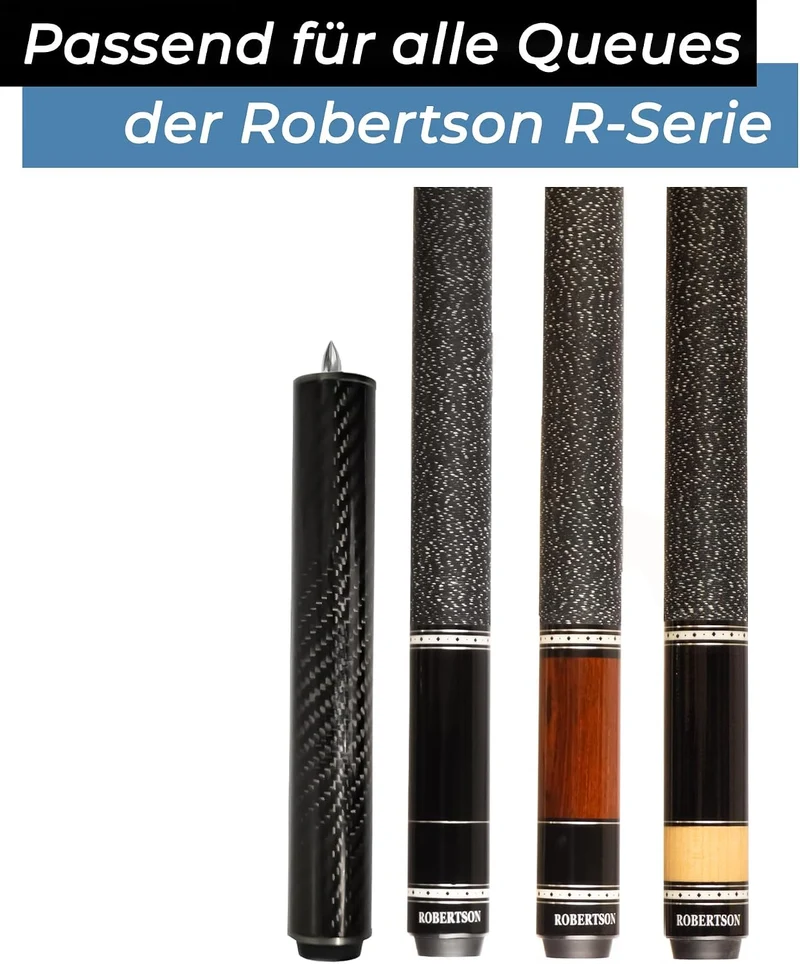 Robertson Billardqueue Verlängerung für R-Serie aus Carbon, Quick Joint, Extension Länge 20 cm für M
